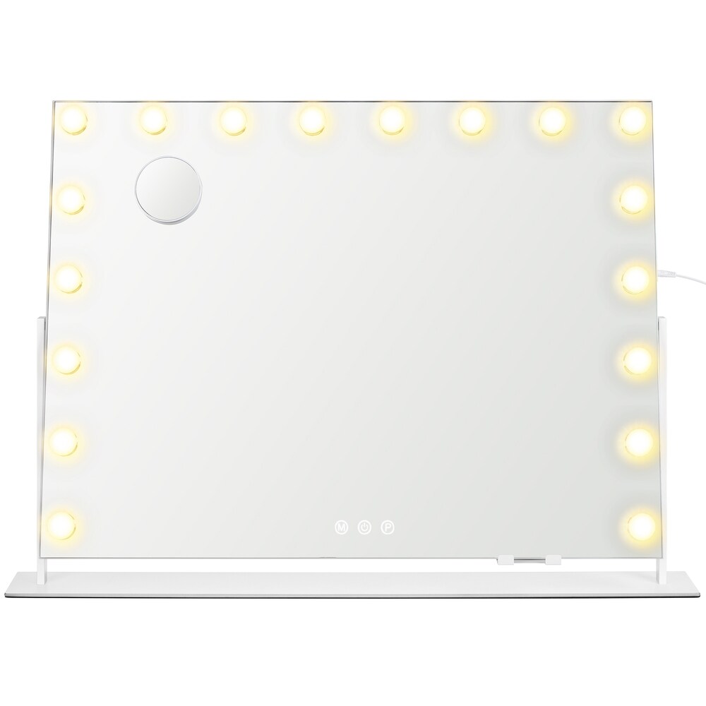 Meikkipeili, jossa on 18 LED-valoa / Suuri pöytäpeili valaistuksella / Kosmetiikkapeili, jossa on USB-liitäntä