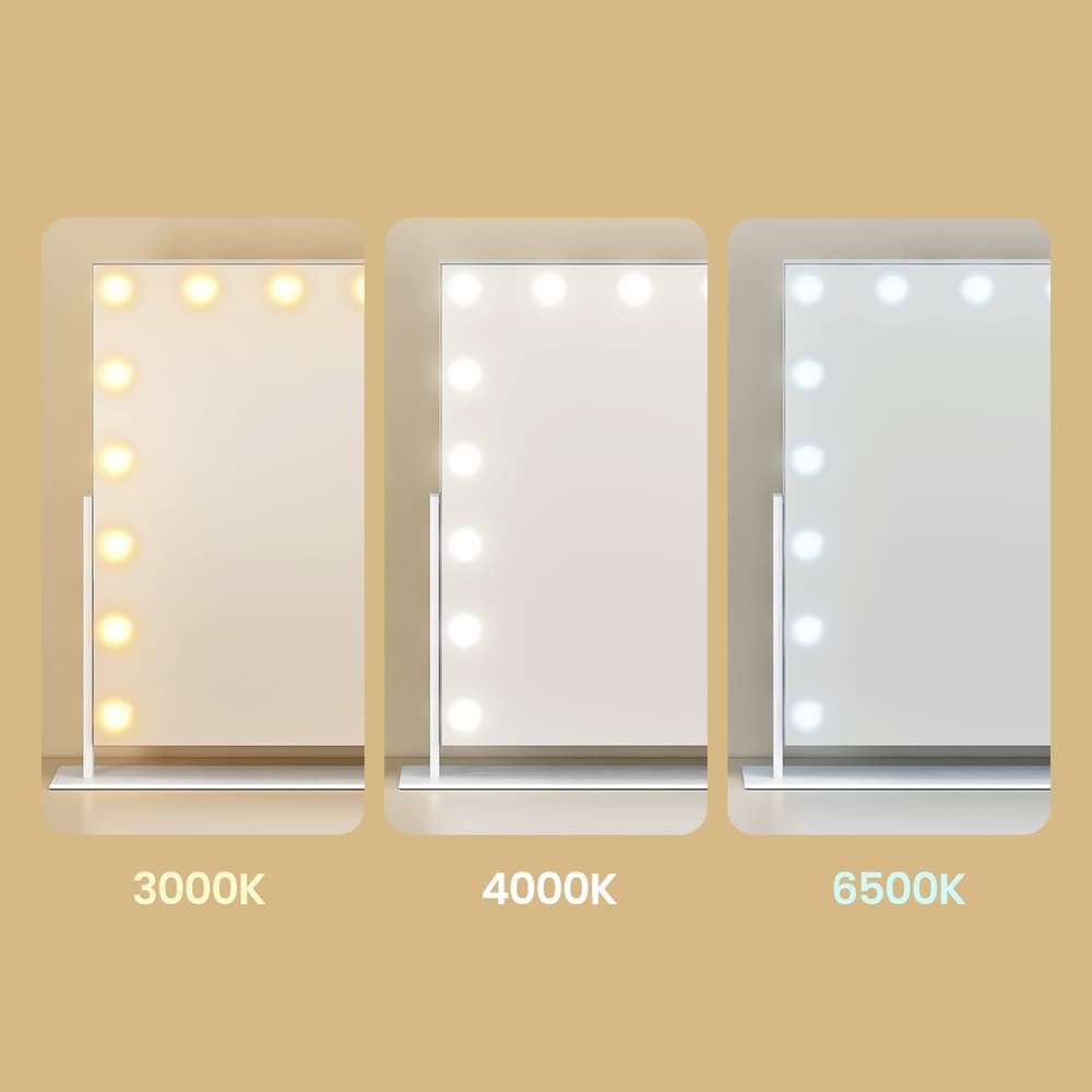 Meikkipeili, jossa on 18 LED-valoa / Suuri pöytäpeili valaistuksella / Kosmetiikkapeili, jossa on USB-liitäntä
