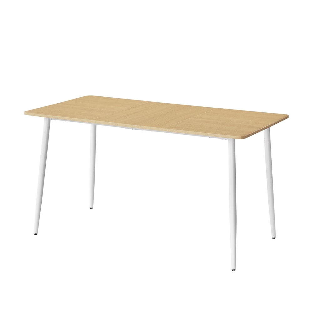 Ruokapöytä metallijaloilla 140x75 cm – Suorakulmainen keittiönpöytä tammea