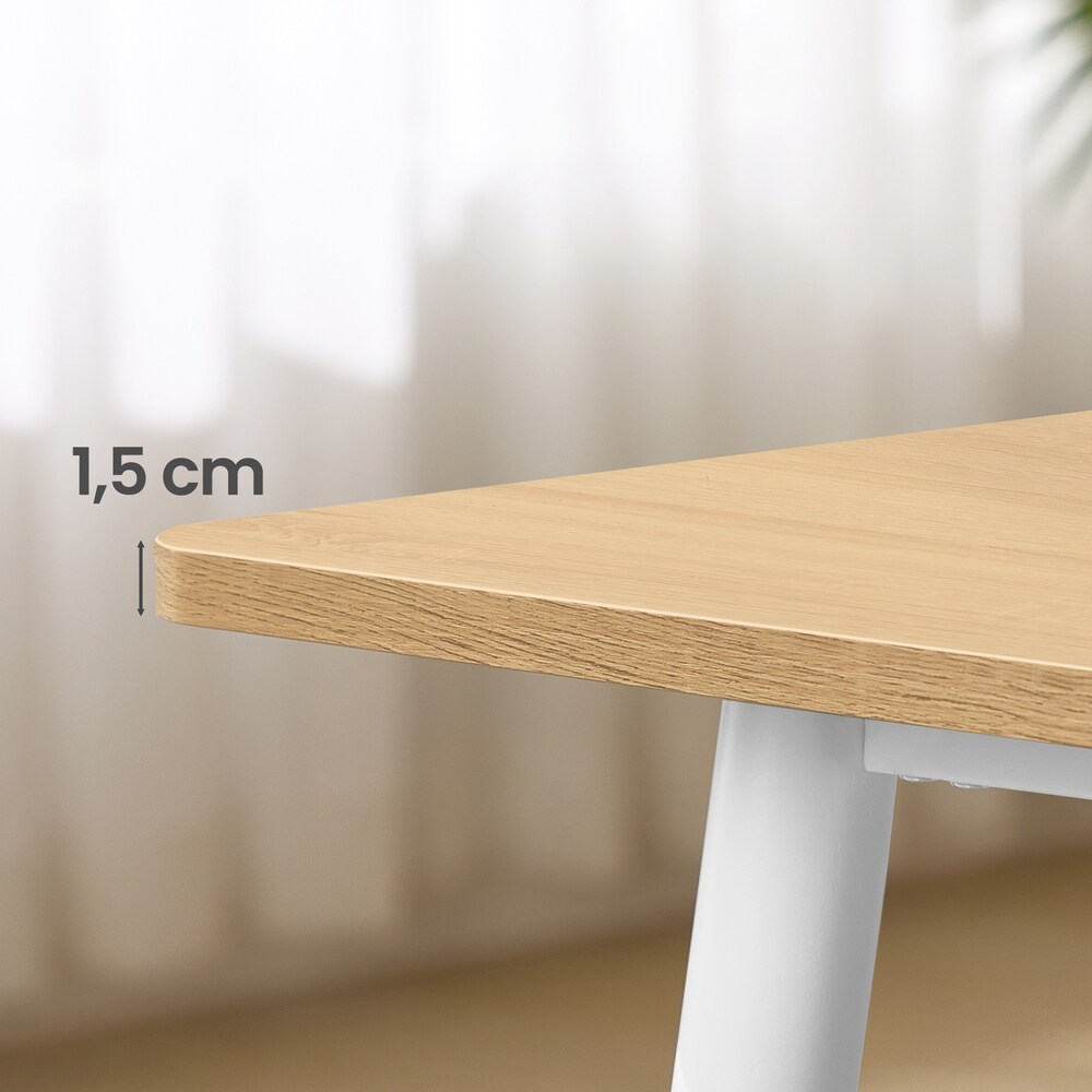 Ruokapöytä metallijaloilla 140x75 cm – Suorakulmainen keittiönpöytä tammea