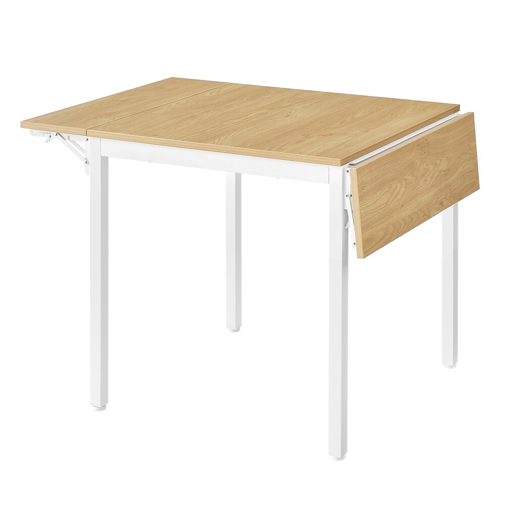 Taitettava ruokapöytä 2–4 hengelle, 120 x 78 cm, luonnon tammenvärinen ja valkoinen