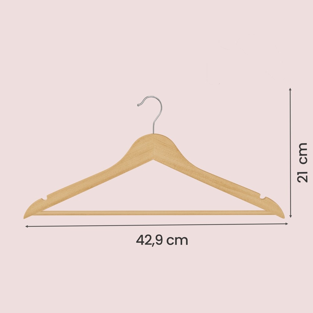 Puiset vaateripustimet 20 kpl, ohuet 0,8 cm, 360° kääntyvä koukku, vaaleanruskea
