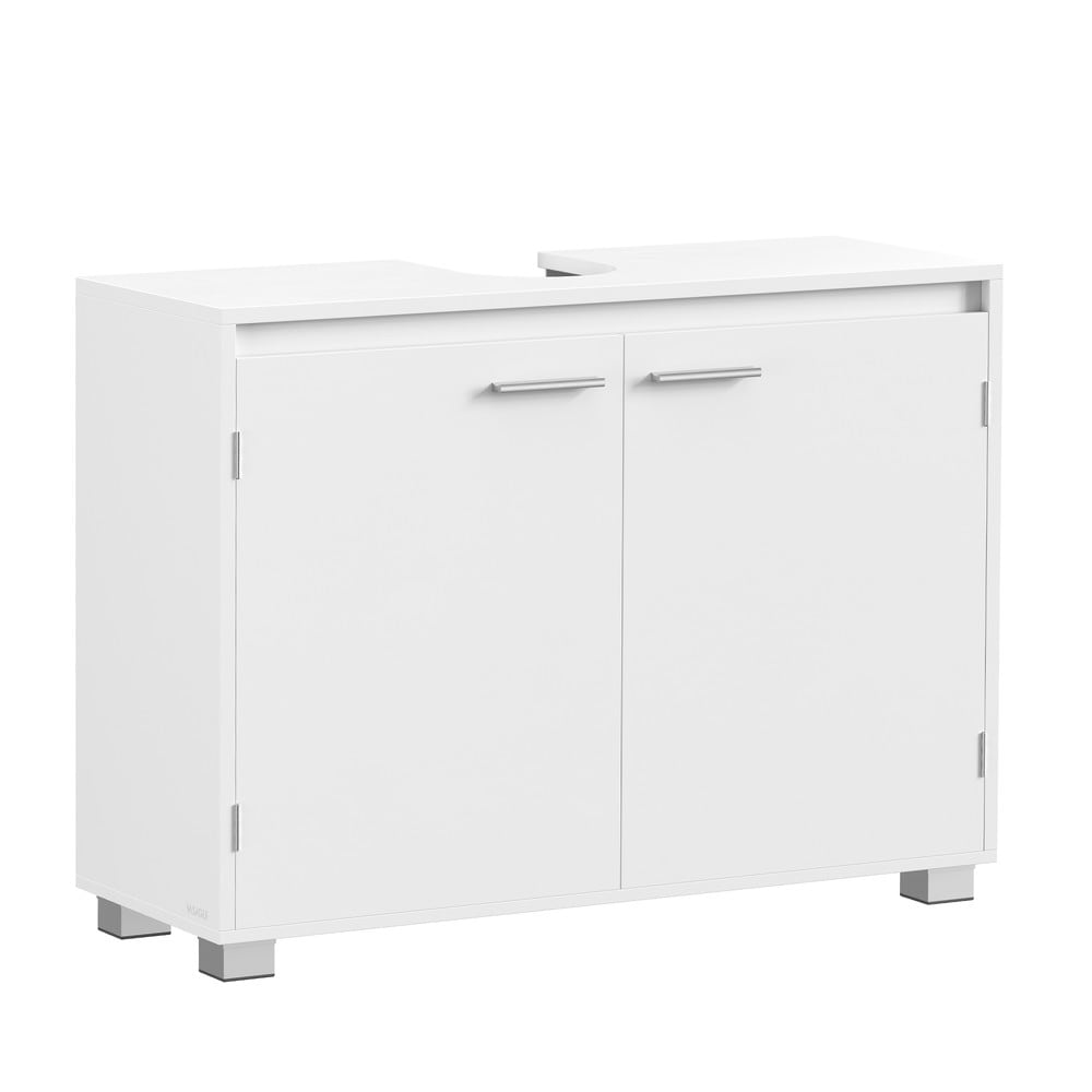 2-ovinen pesuallaskaappi 80x30x60 cm – Valkoinen / Pesuallaskaappi / Kylpyhuonekaappi
