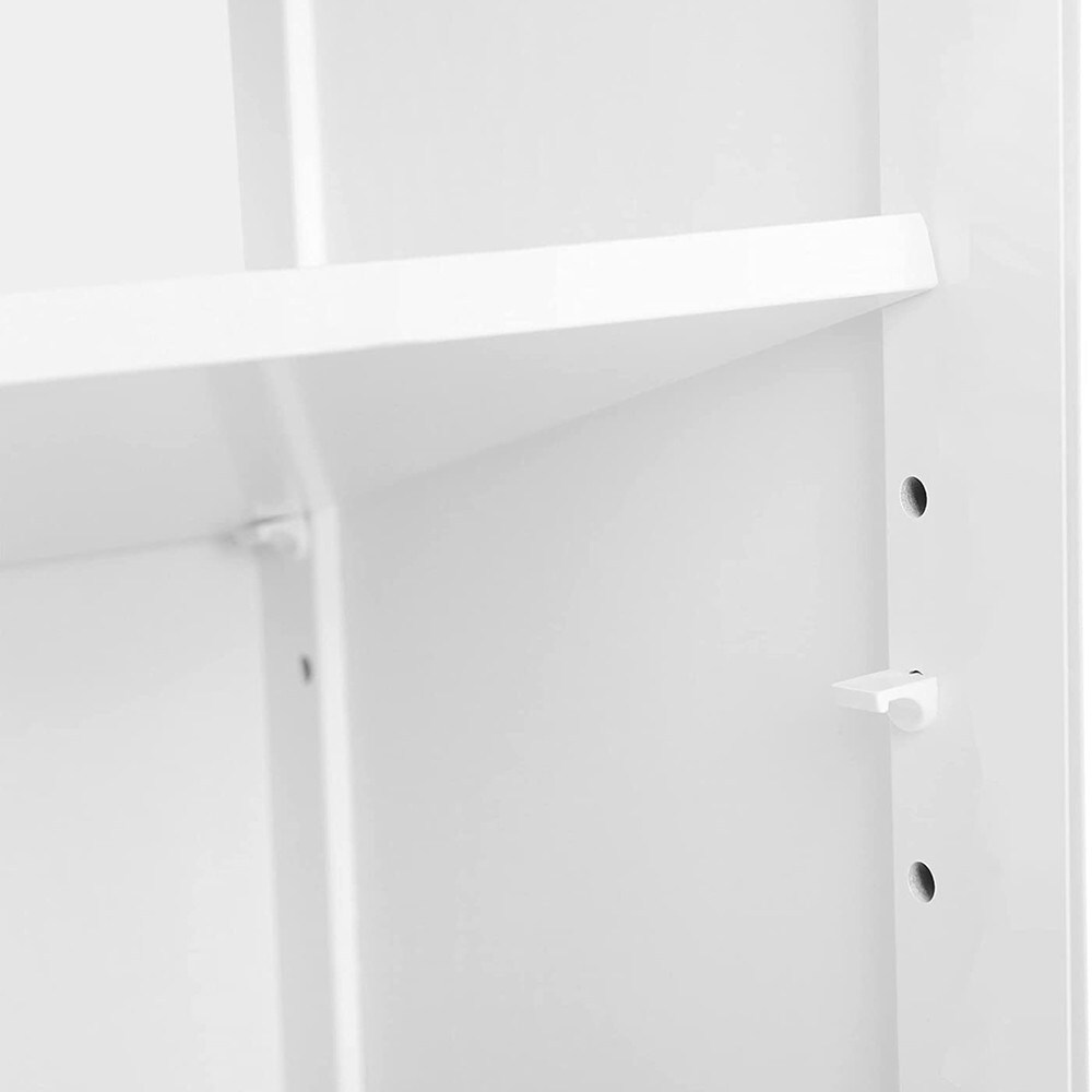 Säilytyskaappi, 2 lamelliaovea, 60x30x80 cm – Valkoinen / Kylpyhuonekaappi / MDF-lamellikaappi