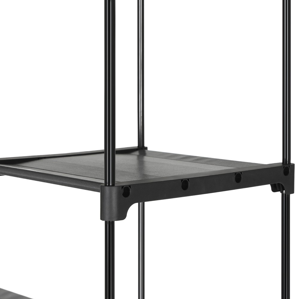 Kokoontaitettava kangaspukuvaatekaappi, 2 vaatetankoa, 140x43x174 cm – Svart / Kangaspukuvaatekaappi / Vaatteiden säilytys