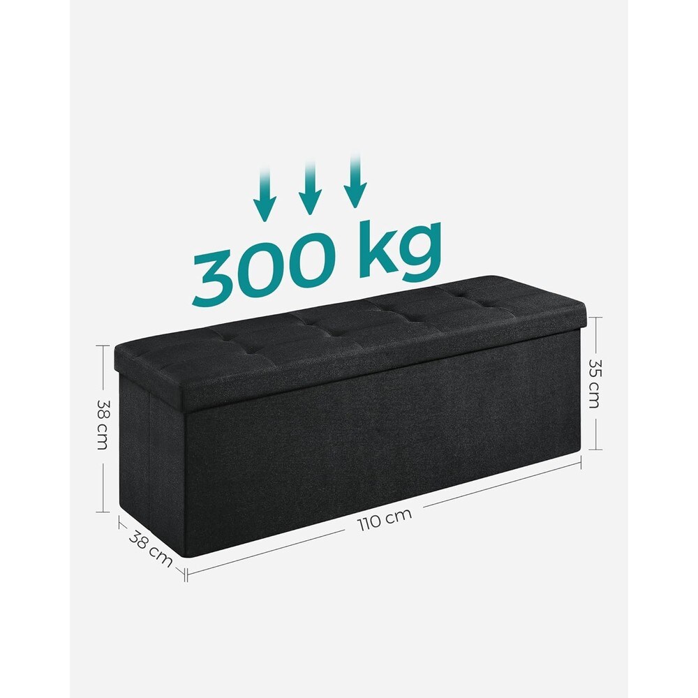 Taitettava istuinpenkki säilytystilalla, 110 cm – Svart / Säilytyspenkki / Säilytysjakkara