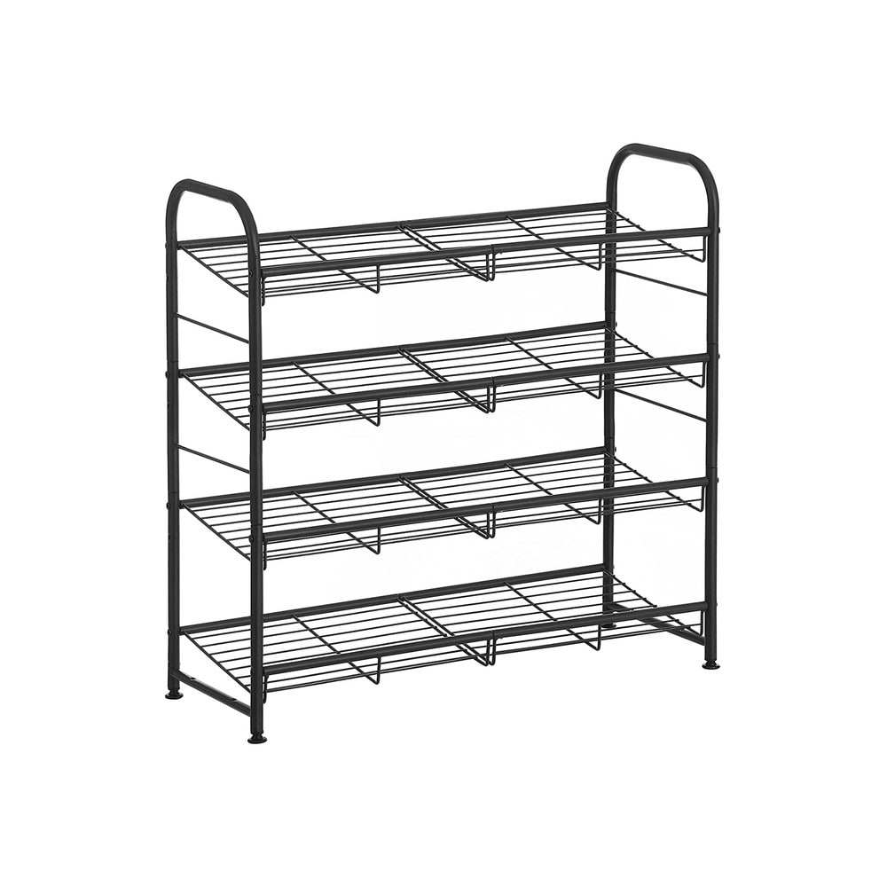 Pinottava teräksinen kenkäteline, 4 hyllyä, 68 cm – Svart / Metallinen kenkäteline / Kenkien säilytys