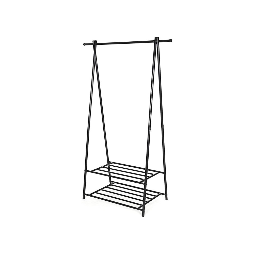 Vaatehylly, jossa on 2 kenkähyllyä, 88 cm – Svart / Vaatehylly / Avoin vaatesäilytys