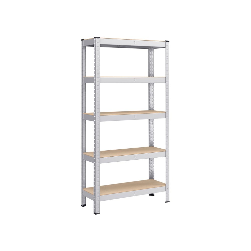 Teräksinen hyllyteline, 5 hyllytasoa, 75x30x150 cm – Hopea / Varastohylly / Säilytyshylly