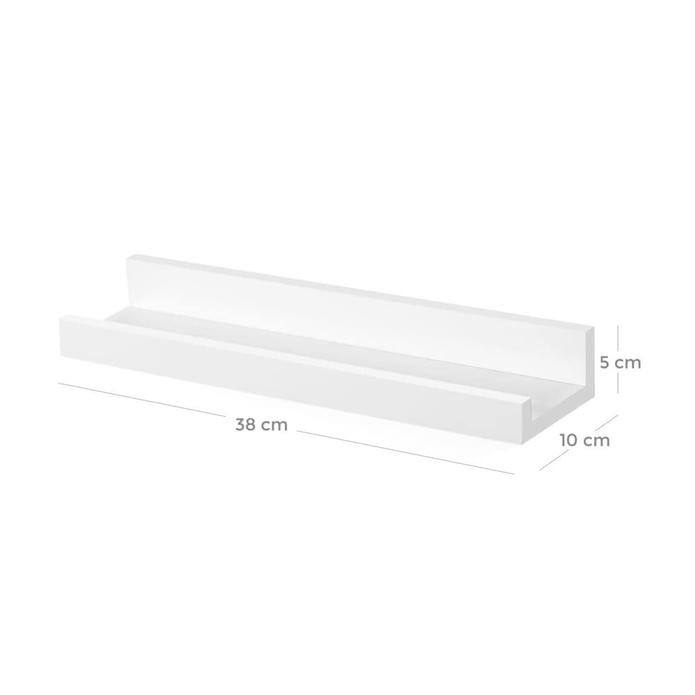 Kelluvat seinähyllyt tauluille ja kirjoille, 38 cm, 3 kpl:n pakkaus – Valkoinen / Taulhyllyt / Seinähyllysarja