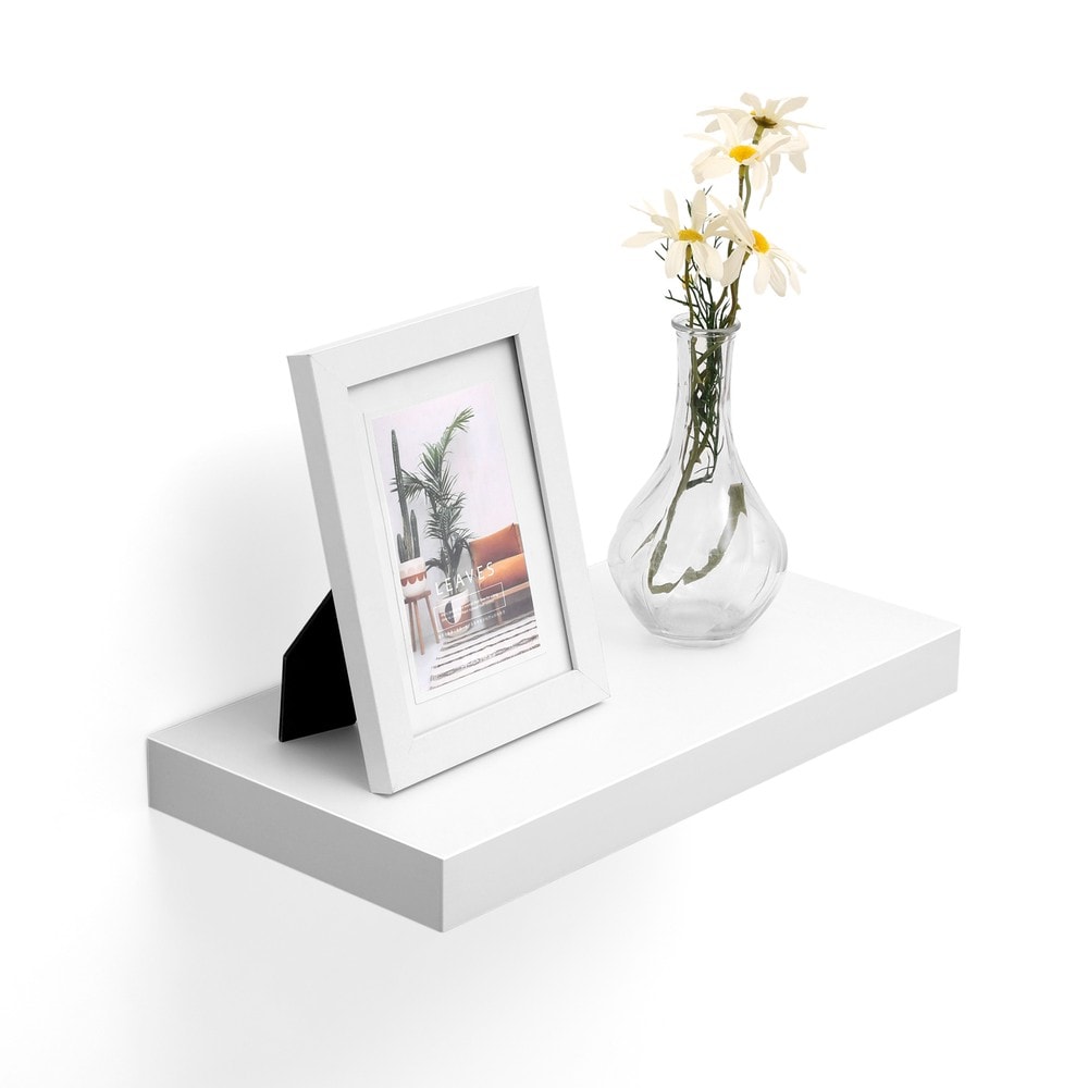 Ripustettava seinähylly 40x20 cm – Valkoinen / Seinähylly piilokiinnityksellä / MDF-koristehylly