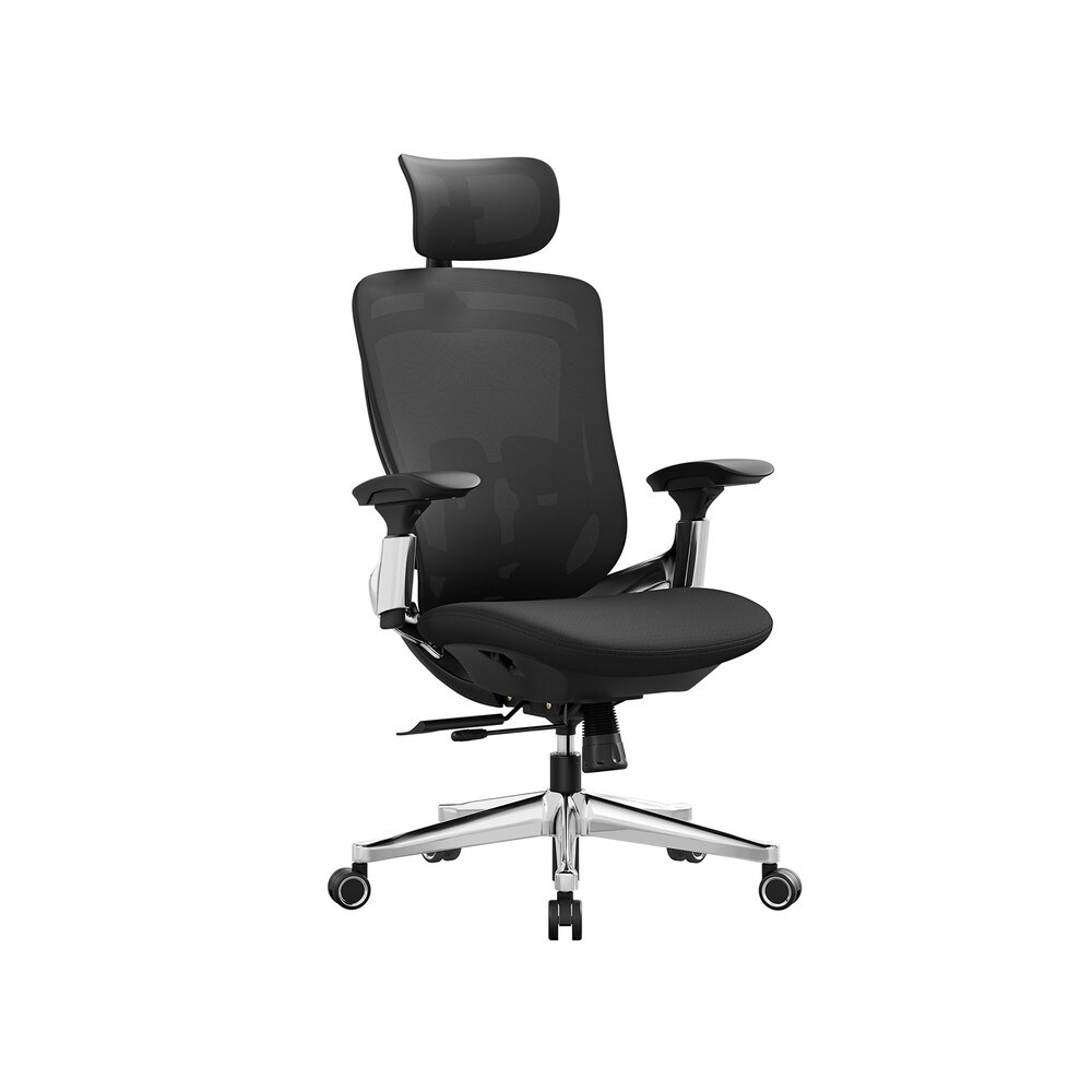 Ergonominen toimistotuoli, jossa on kallistustoiminto – Svart / Työpöytätuoli / Pyörillä varustettu työtuoli