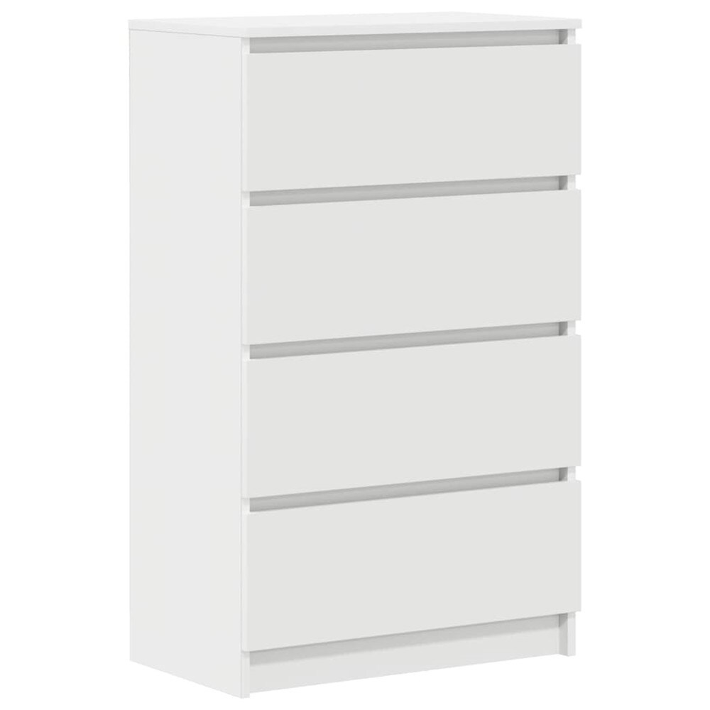 vidaXL Lipasto 4 laatikolla, valkoinen, 60 x 35 x 98,5 cm, puukomposiitti