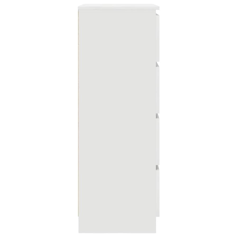 vidaXL Lipasto 4 laatikolla, valkoinen, 60 x 35 x 98,5 cm, puukomposiitti