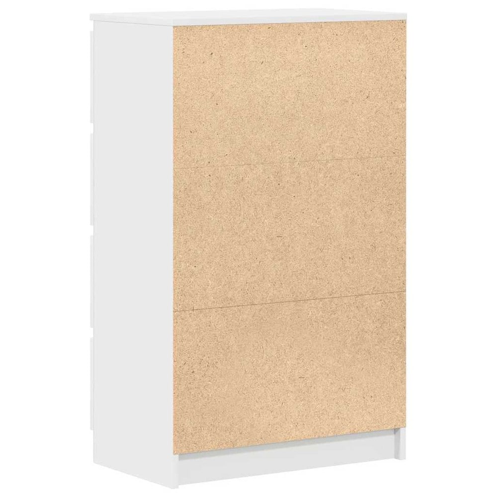 vidaXL Lipasto 4 laatikolla, valkoinen, 60 x 35 x 98,5 cm, puukomposiitti