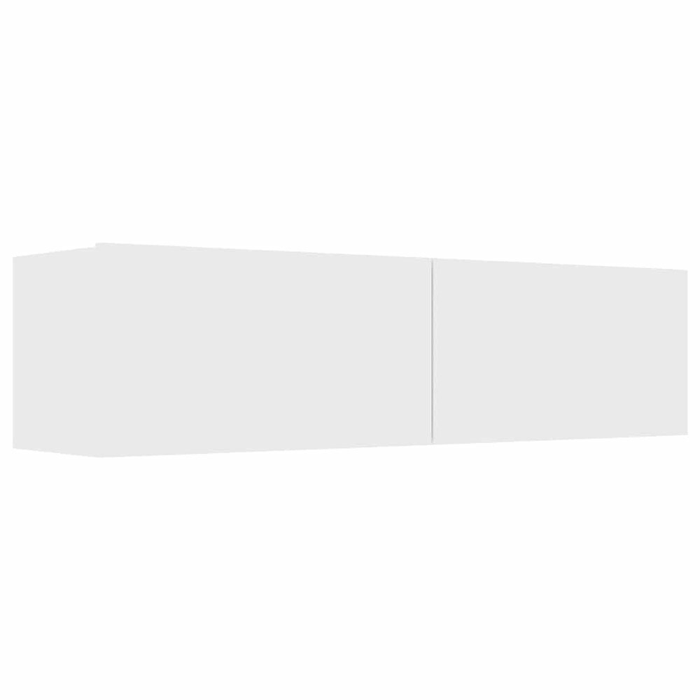 vidaXL Seinälle kiinnitettävä TV-taso 120x30x30 cm, valkoinen, puukomposiitti, 2 lokeroa