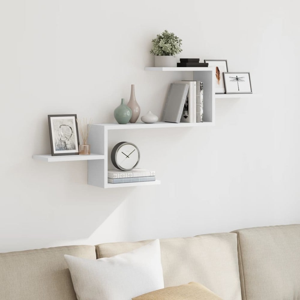 Seinähylly 104×15×49 cm / seinälle kiinnitettävä hylly / seinäasennettava hylly – Valkoinen