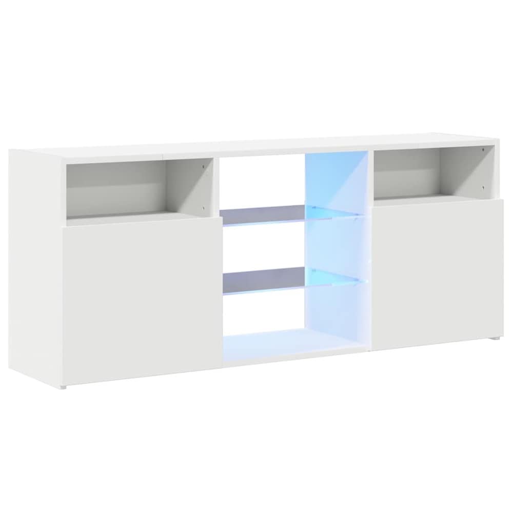 vidaXL TV-taso LED-valaistuksella 120x30x50 cm valkoinen – RGB LED, karkaistu lasi