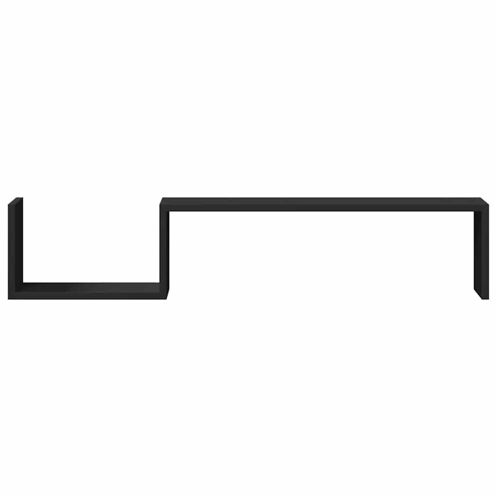 vidaXL Seinähyllyt 2 kpl musta 100x15x20 cm – piilokiinnitys