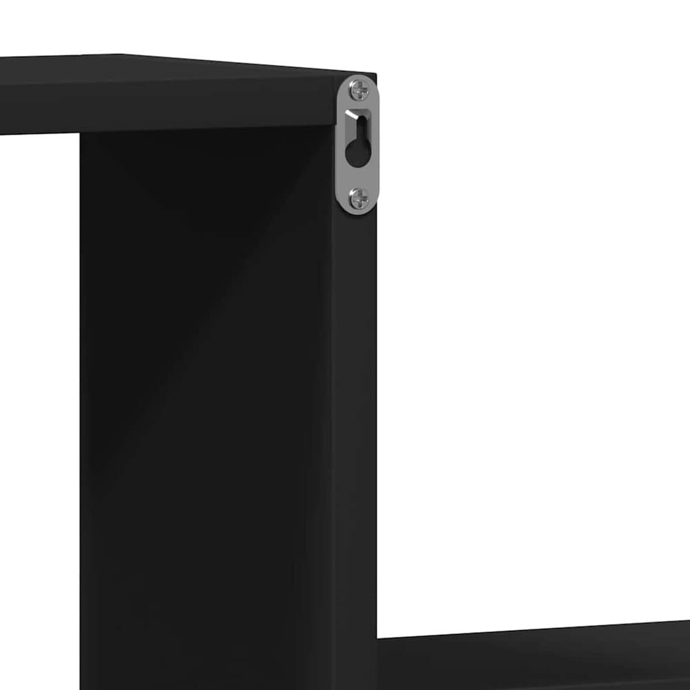 vidaXL Seinähyllyt 2 kpl musta 100x15x20 cm – piilokiinnitys