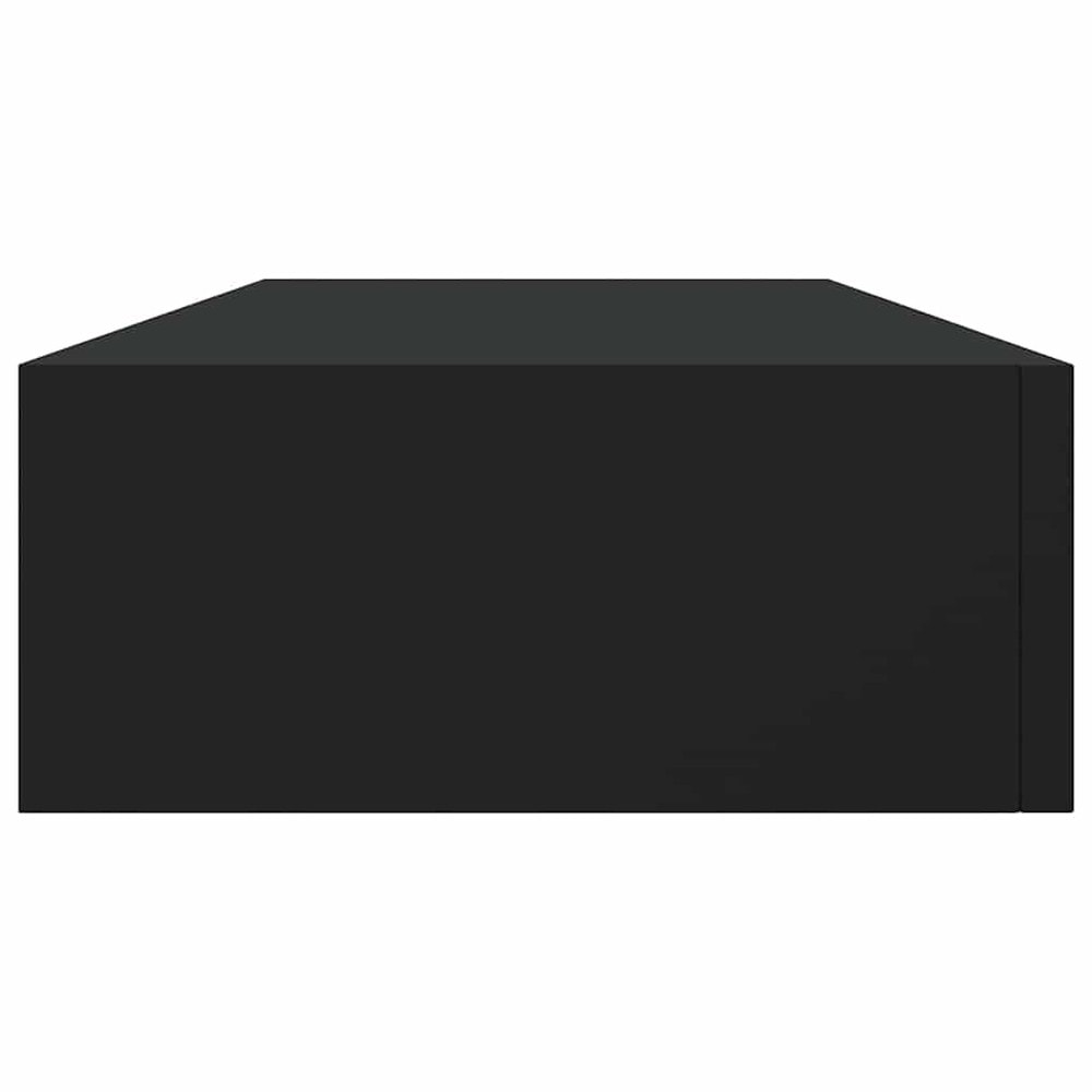 2 kpl seinähyllyjä laatikolla 60×23,5×10 cm / seinälle kiinnitettävät laatikkohyllyt – Musta