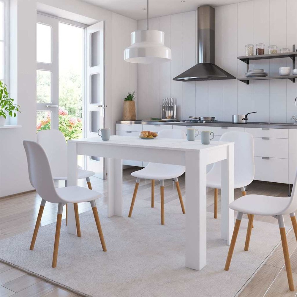 Ruokapöytä 120×60×76 cm / keittiöpöytä / suorakulmainen ruokapöytä – Valkoinen