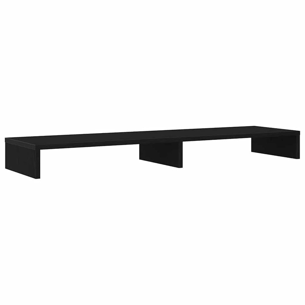 Näytönkorotin 100×27×10 cm / monitoriteline 2 näytölle / näyttöteline säilytystilalla – Musta