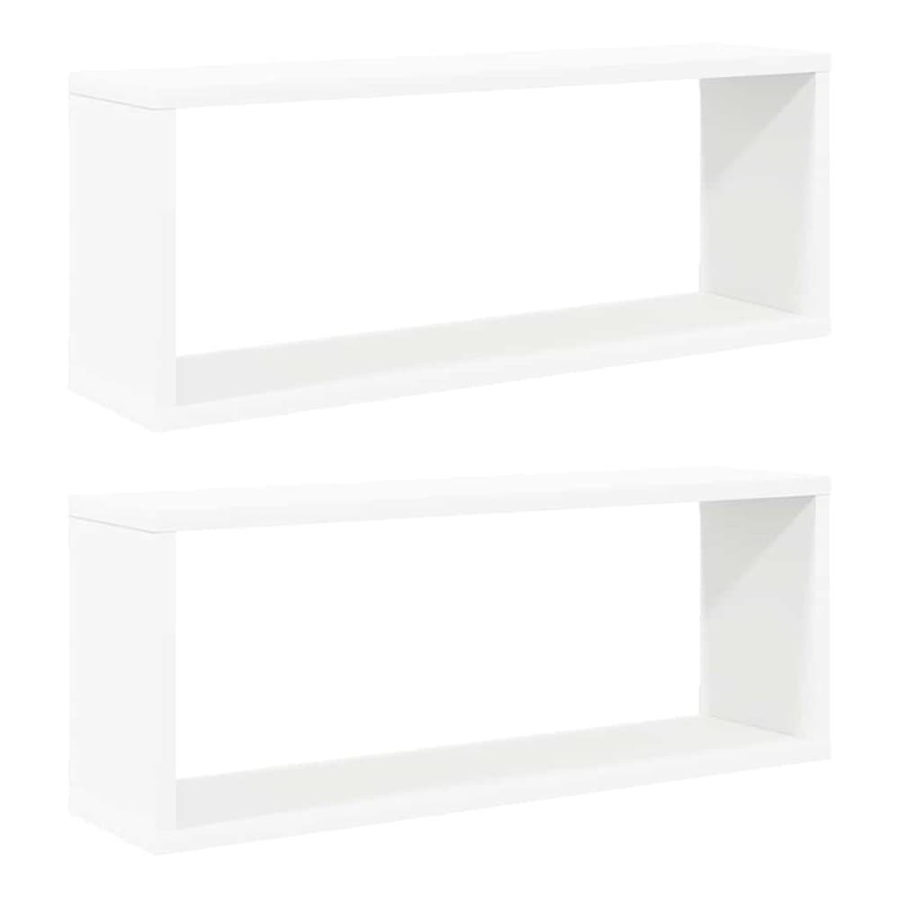2 kpl seinähyllyjä 60×15×23 cm / kuutionmuotoiset hyllyt piilokiinnityksellä – Valkoinen