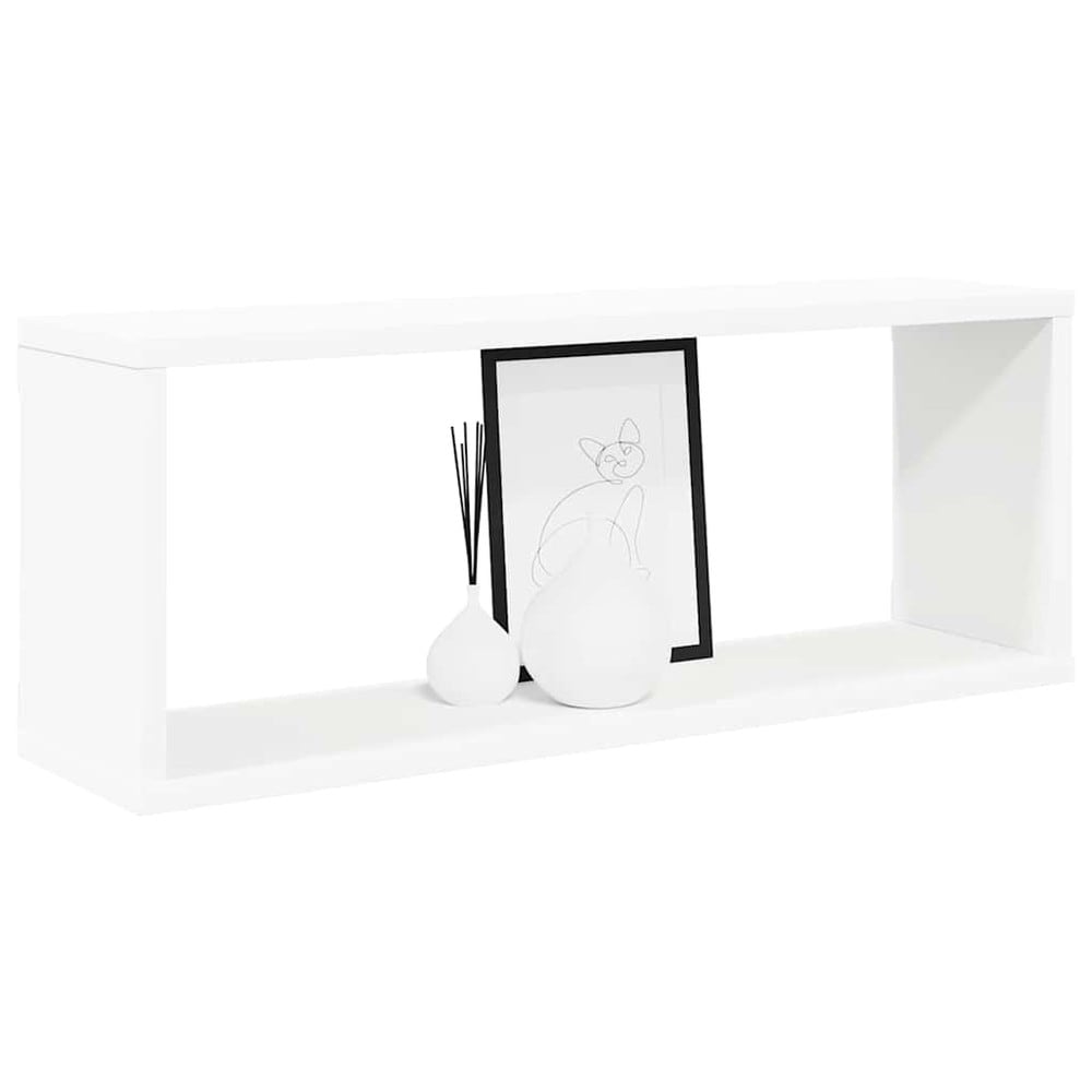 2 kpl seinähyllyjä 60×15×23 cm / kuutionmuotoiset hyllyt piilokiinnityksellä – Valkoinen