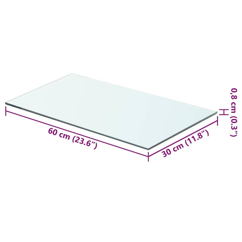 Lasihylly 60×30 cm / hyllylevy karkaistusta lasista / seinähylly – Läpinäkyvä