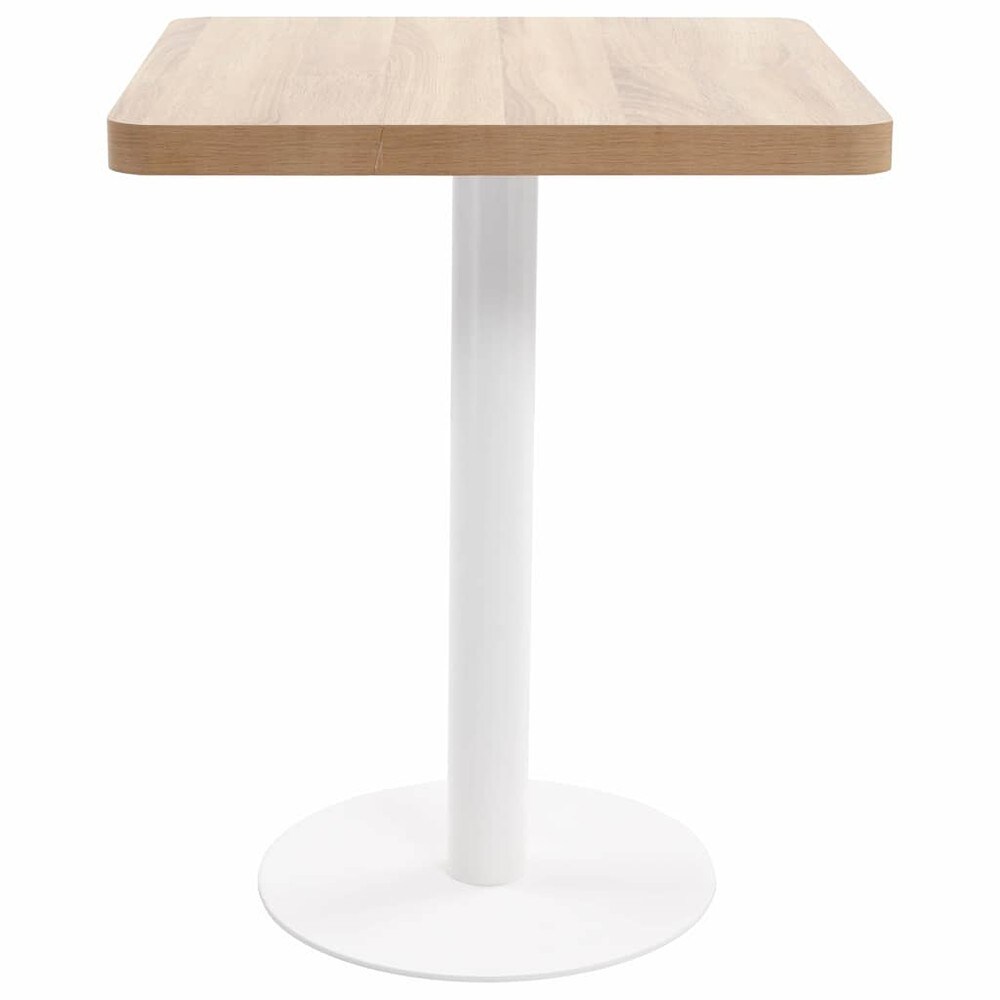 Bistropöytä 60×60×75 cm / kahvilapöytä 2 hengelle / ruokapöytä teräsjalalla – Luonnonväri/valkoinen