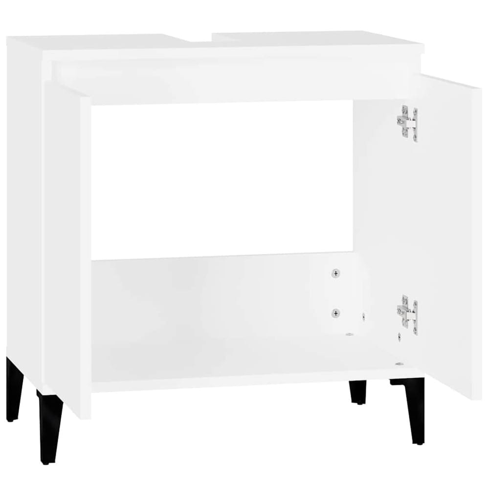 Pesuallaskaappi 58×33×60 cm / kylpyhuonekaappi / kaappi pesualtaalle – Valkoinen