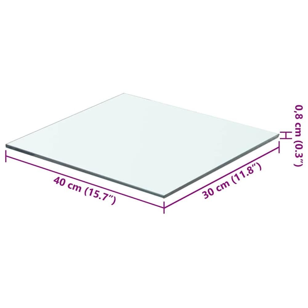 Lasihylly 40×30 cm / hyllylevy karkaistusta lasista / seinähylly – Läpinäkyvä