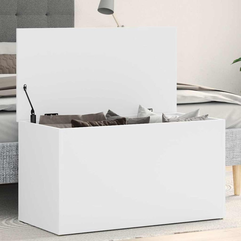 Säilytysarkku 84×42×46 cm / kannellinen säilytysarkku / arkku – Valkoinen