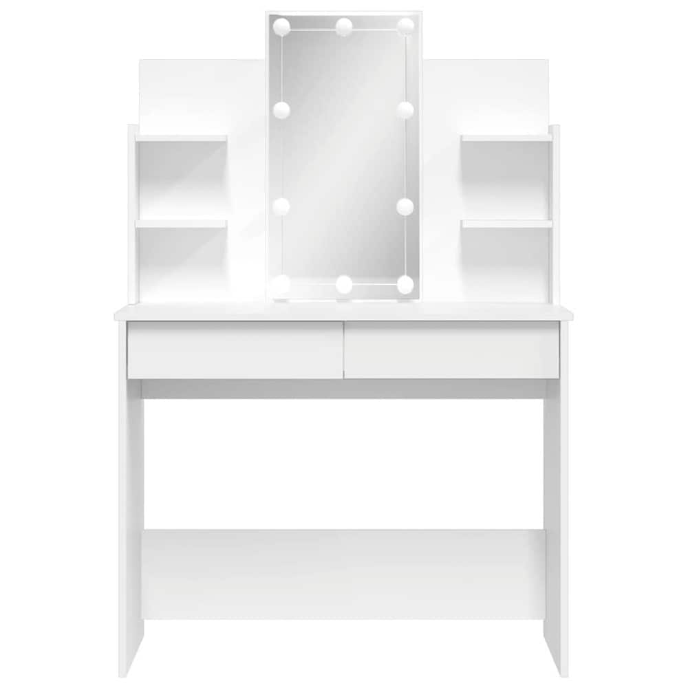 Meikkipöytä 96×40×142 cm / peilipöytä peilillä ja säädettävällä LED-valaistuksella – Valkoinen