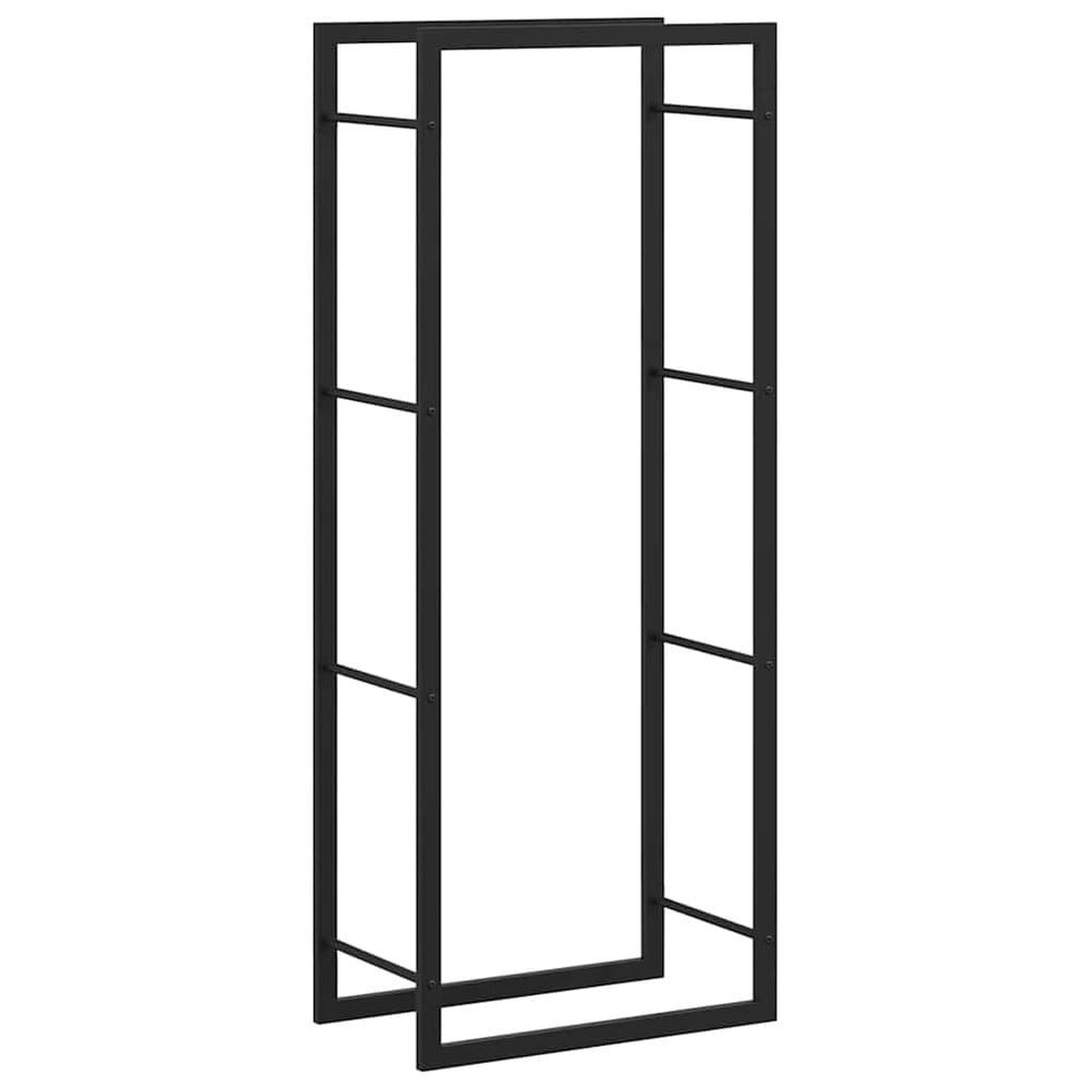 Puuteline 50×28×132 cm / polttopuuteline teräksestä / puunsäilytysteline – Mattamusta