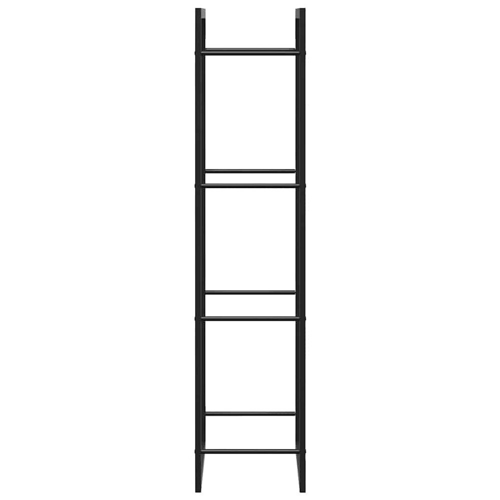 Puuteline 50×28×132 cm / polttopuuteline teräksestä / puunsäilytysteline – Mattamusta