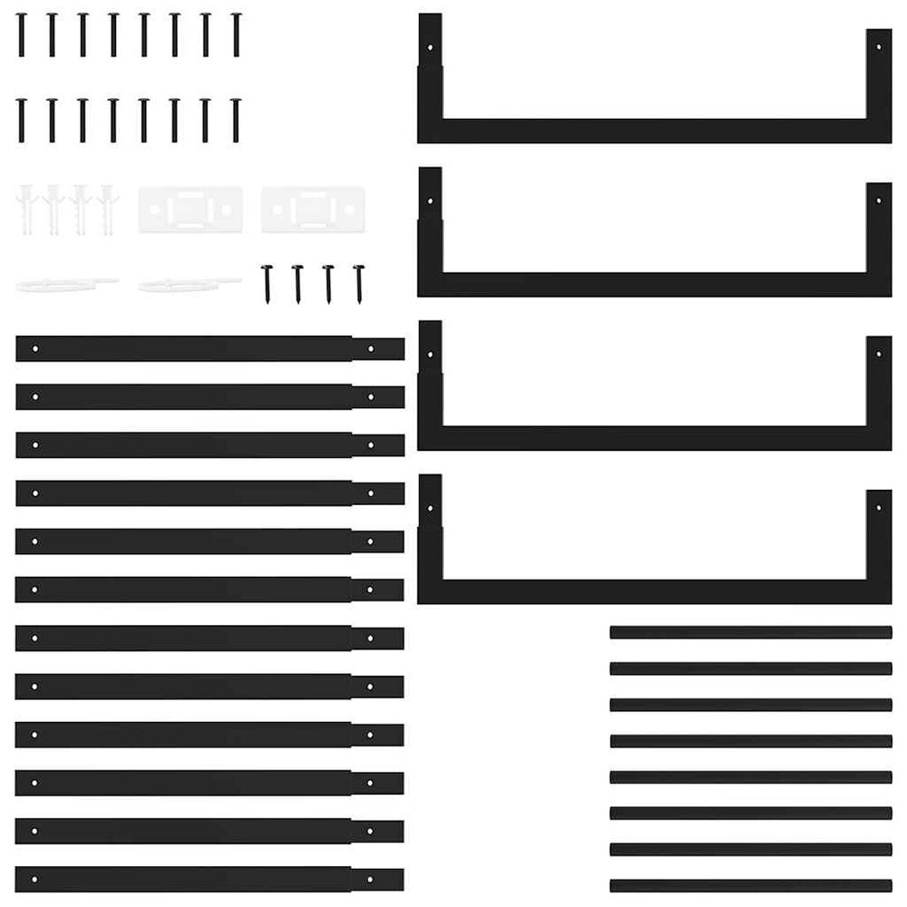 Puuteline 50×28×132 cm / polttopuuteline teräksestä / puunsäilytysteline – Mattamusta