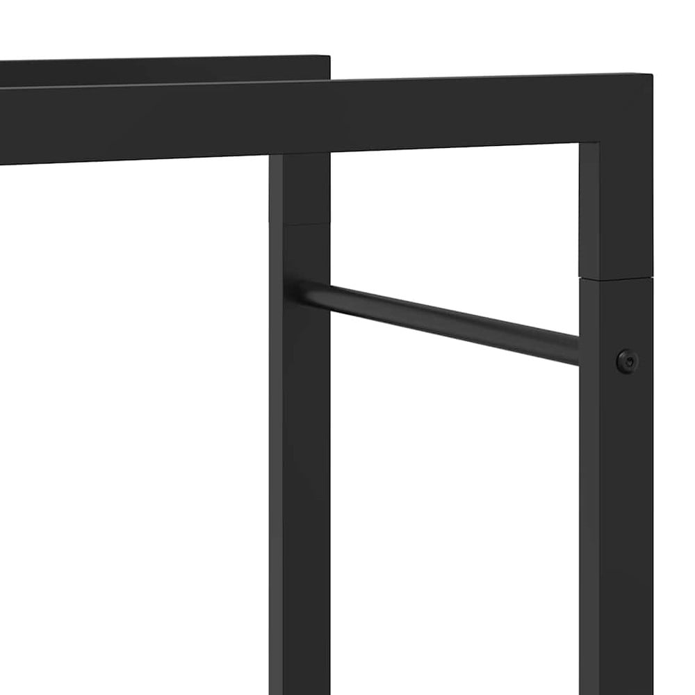 Puuteline 50×28×132 cm / polttopuuteline teräksestä / puunsäilytysteline – Mattamusta