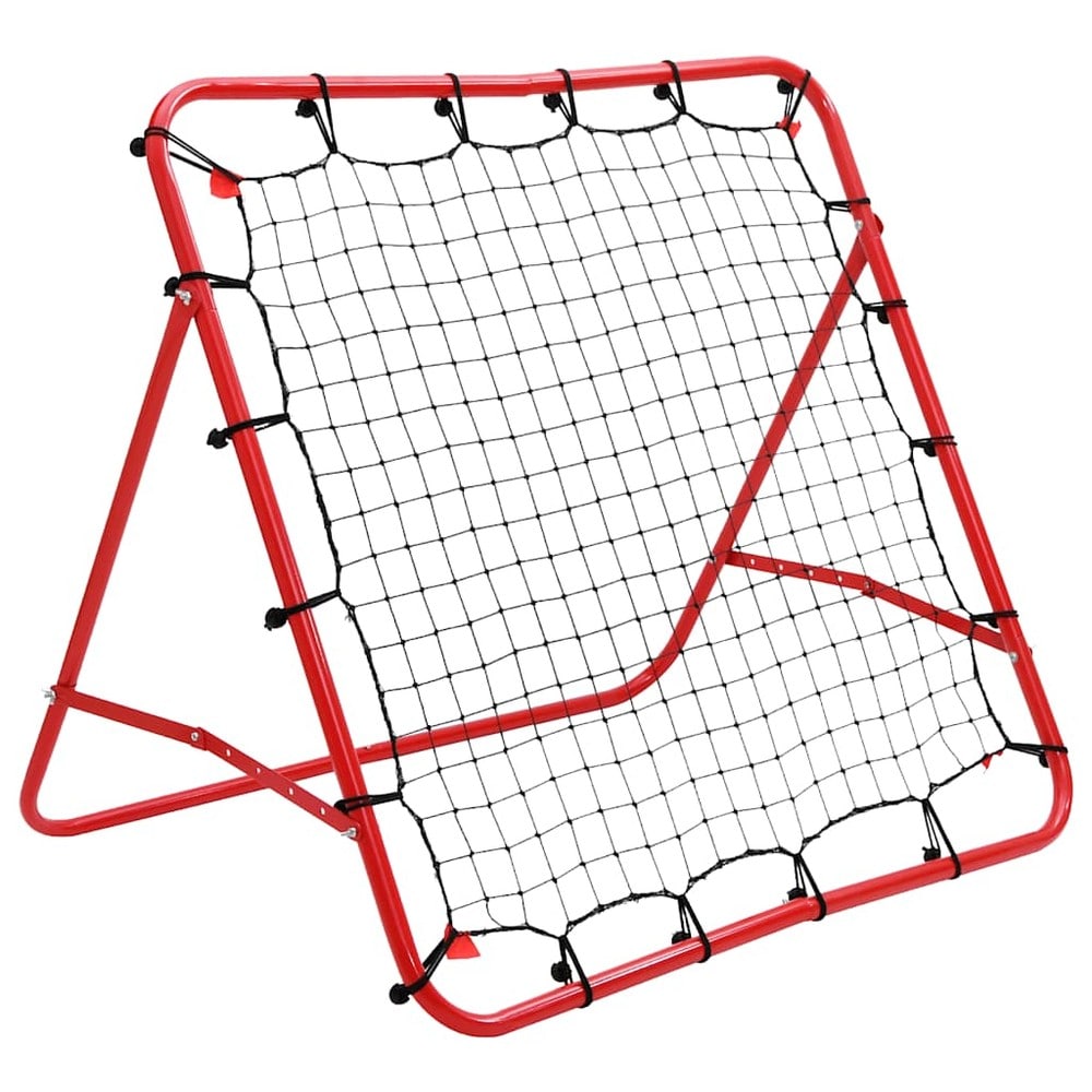 vidaXL Jalkapallon palautusverkko 100 x 100 cm – Säädettävä rebounder, kokoontaitettava, punainen