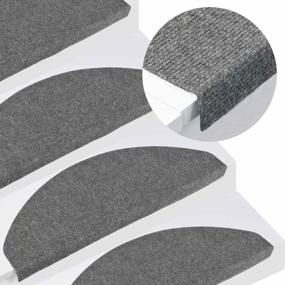 vidaXL Itsekiinnittyvät porrasmatot 15 kpl 65 x 22,5 cm – Harmaa, liukumista ehkäisevät