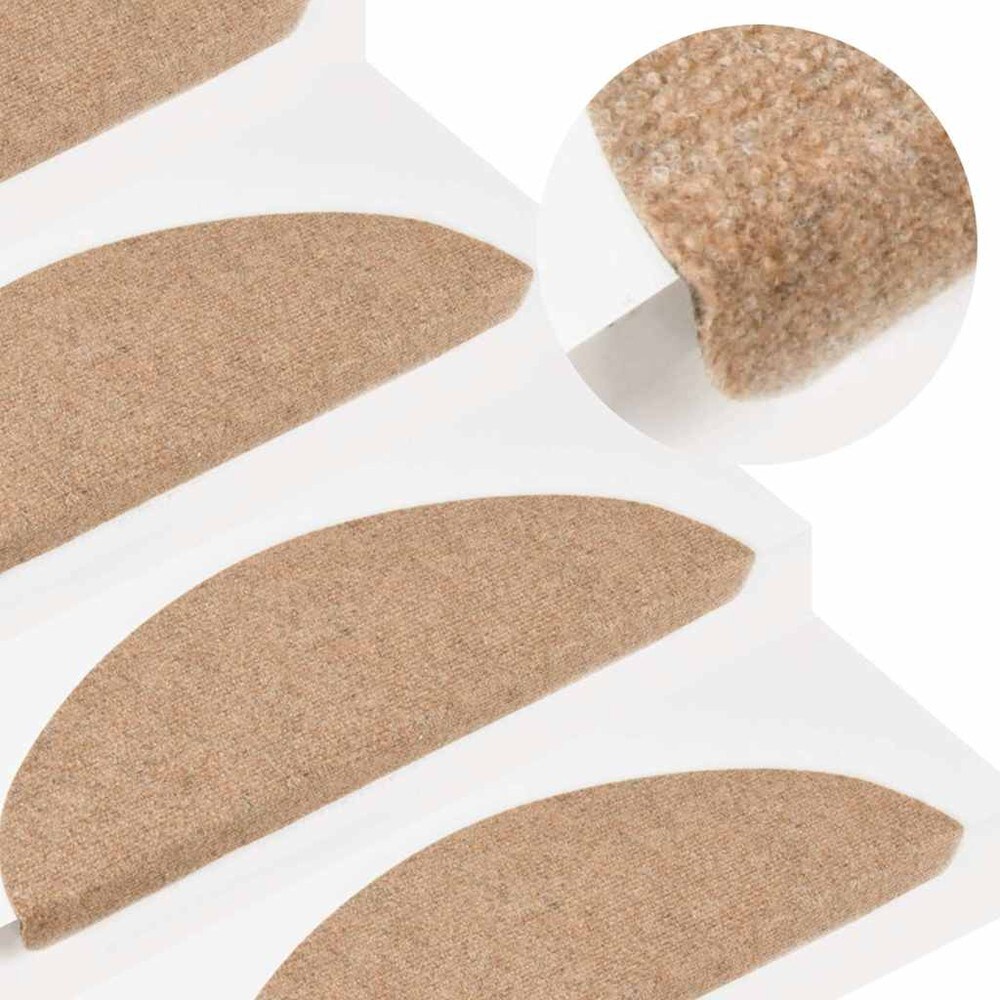 vidaXL Itsekiinnittyvät porrasmatot 15 kpl 56 x 17 cm – Beige, liukumista ehkäisevät