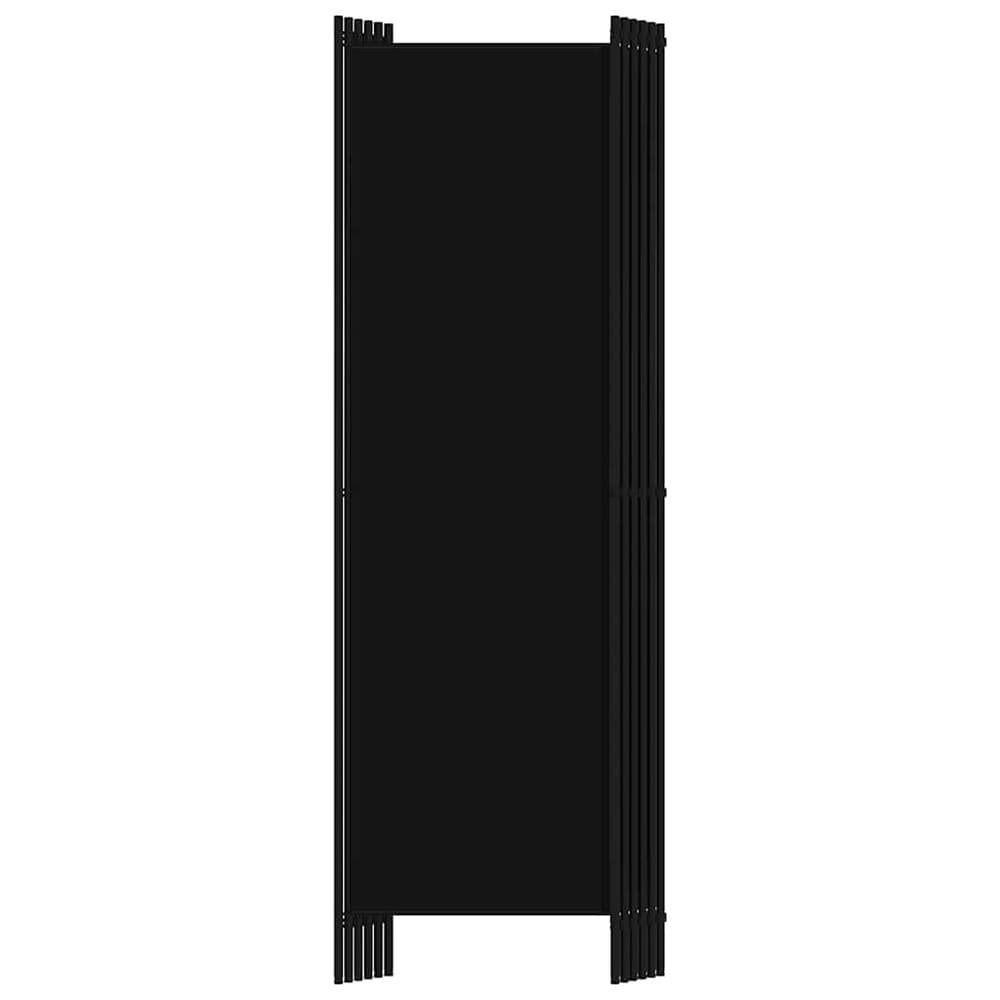 vidaXL Tilanjakaja 6-osainen 300 x 180 cm – Taitettava sermiseinä, musta