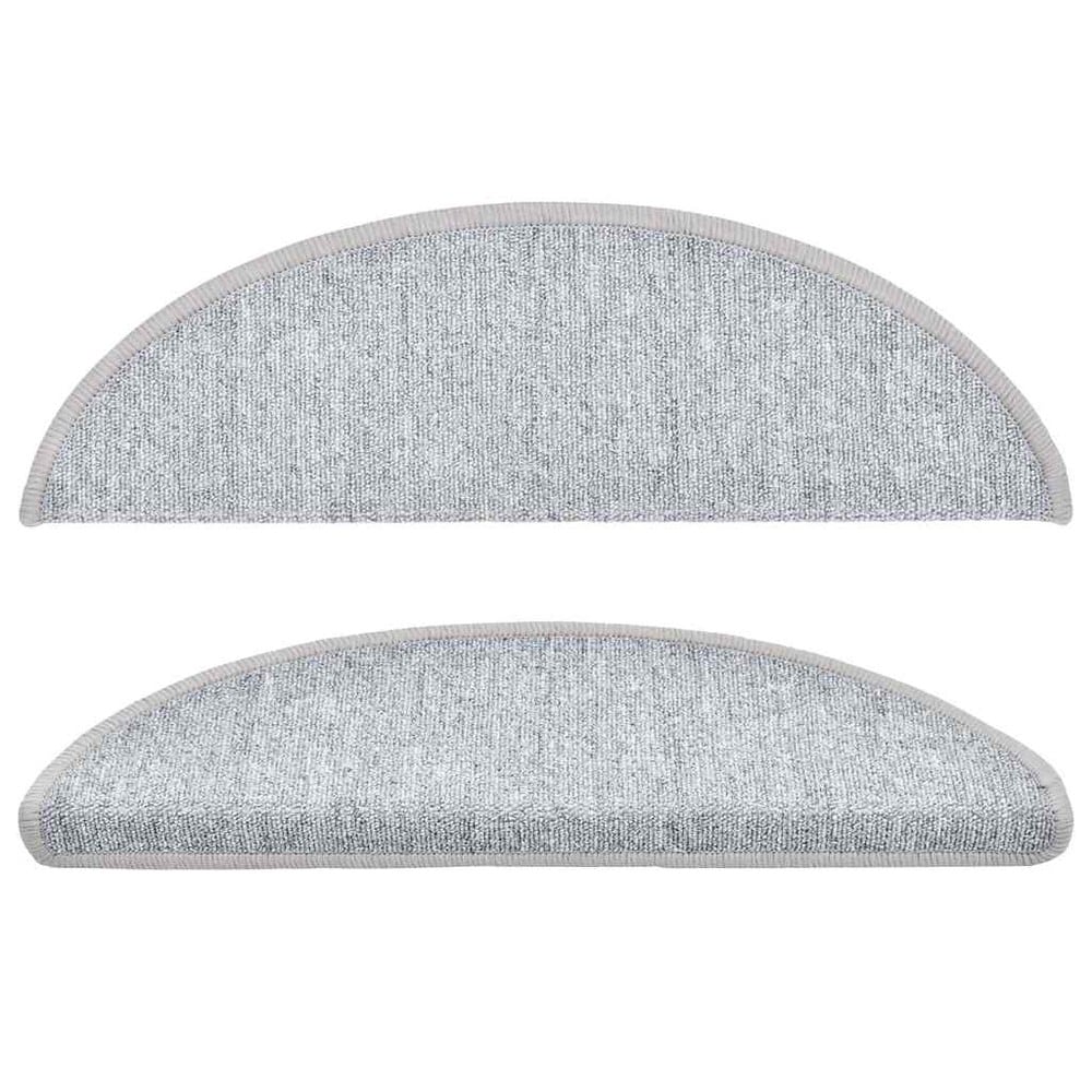 vidaXL Porrasmatot 15 kpl 56 x 17 cm – Puolipyöreät, itsekiinnittyvät, vaaleanharmaa