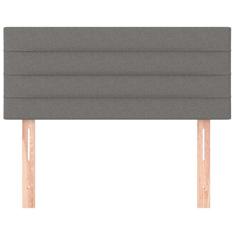 vidaXL Sängynpääty 90 cm – Pehmustettu kangaspääty, säädettävä korkeus 78/88 cm, tummanharmaa