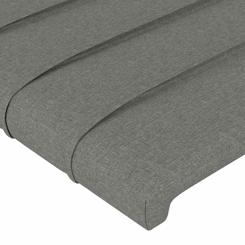 vidaXL Sängynpääty 90 cm – Pehmustettu kangaspääty, säädettävä korkeus 78/88 cm, tummanharmaa