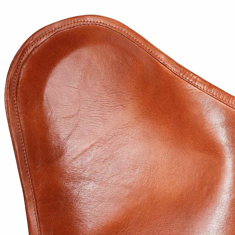 vidaXL Perhostuoli aitoa nahkaa 74 x 66 x 90 cm – Vintage-nojatuoli, ruskea