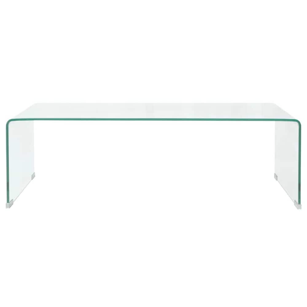 vidaXL Lasinen sohvapöytä 98 x 45 x 30 cm – Karkaistu lasi, läpinäkyvä