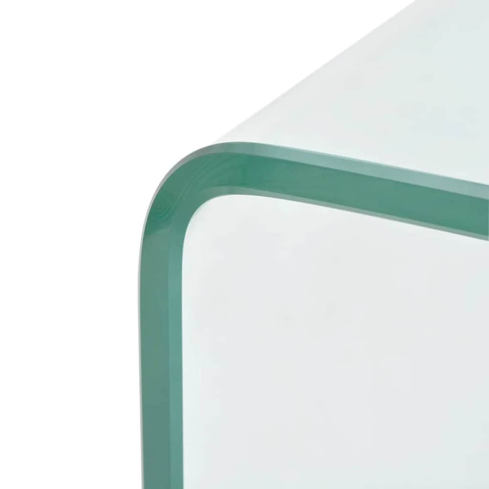 vidaXL Lasinen sohvapöytä 98 x 45 x 30 cm – Karkaistu lasi, läpinäkyvä