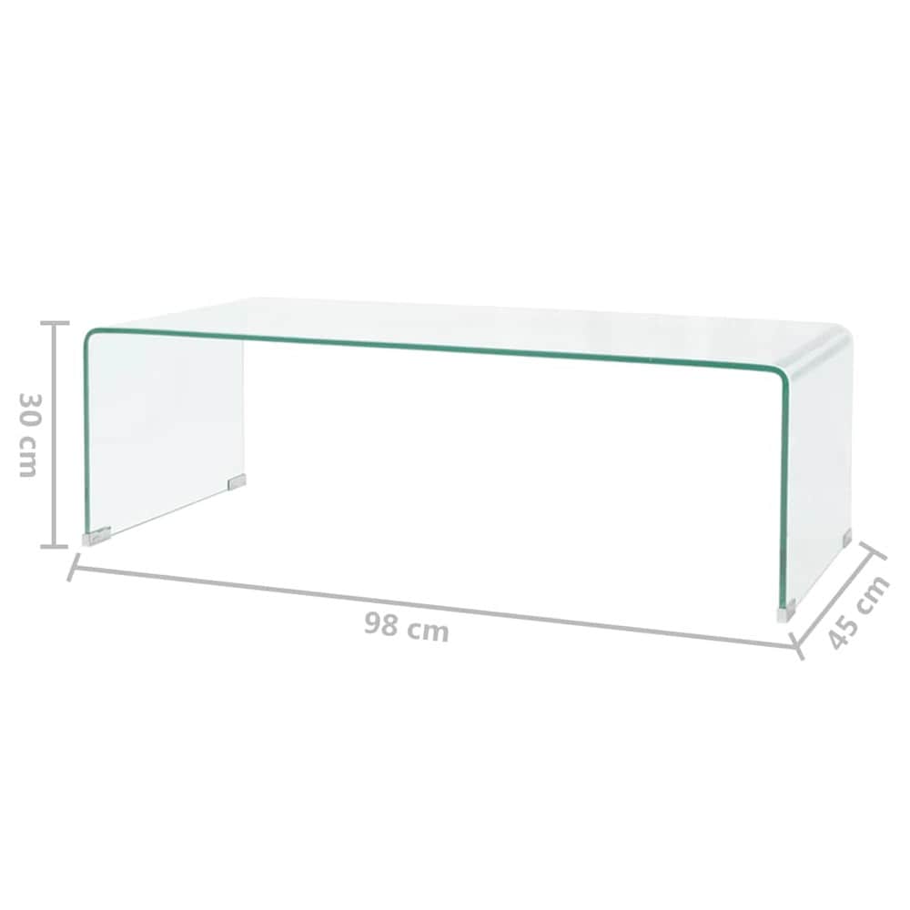 vidaXL Lasinen sohvapöytä 98 x 45 x 30 cm – Karkaistu lasi, läpinäkyvä